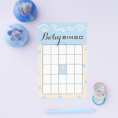 Baby shower BINGO Zee Mobile Crème/Blue Flyer (Enkel)