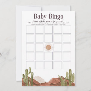 Baby shower Bingo Zonwoestijn Kaart