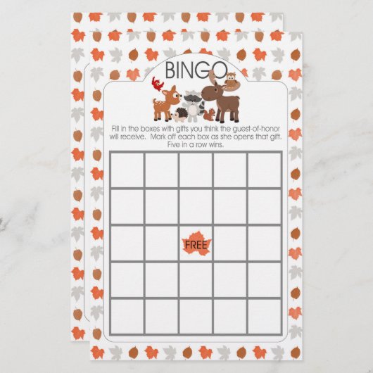 Baby shower bingo's en paardenspelletjes (Voorkant / Achterkant)