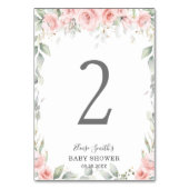 Baby shower Birthday Blush Floral Soft Greenery Kaart (Achterkant)