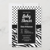 Baby shower Black and White Party Kaart (Voorkant)