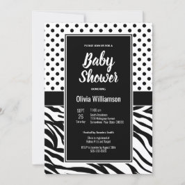Baby shower Black and White Party Kaart