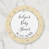 Baby shower Black en Gold Stars Bedankjes Labels (Achterkant)