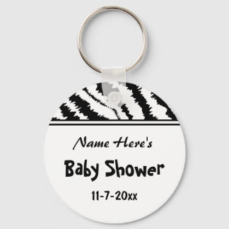 Baby shower Black en White Zebra Pattern. Custom. Sleutelhanger