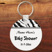 Baby shower Black en White Zebra Pattern. Custom. Sleutelhanger (Voorkant)