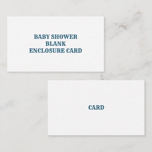 BABY SHOWER BLANK ENCLOSURE-KAART INFORMATIEKAARTJE (Voorkant / Achterkant)