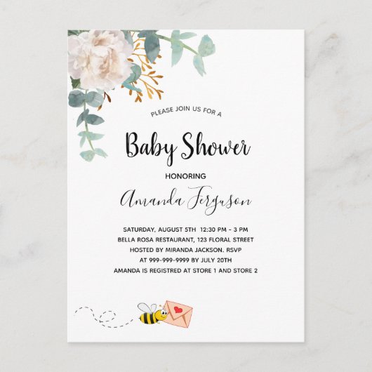 Baby shower blanke griep schattige moeder om te wo briefkaart (Voorkant)