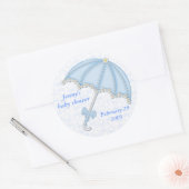 baby shower blauw1, Jenny's baby shower, februari. Ronde Sticker (Envelop)