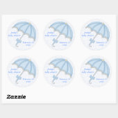 baby shower blauw1, Jenny's baby shower, februari. Ronde Sticker (Vel)