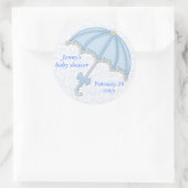 baby shower blauw1, Jenny's baby shower, februari. Ronde Sticker (Tas)