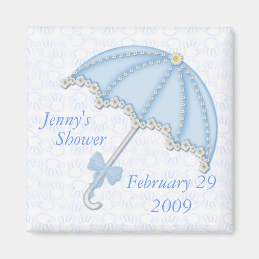 baby shower blauw1, Jenny's, Douche, 2 februari... Magneet (Voorkant)
