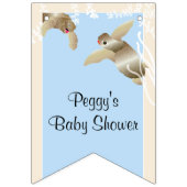 Baby shower blauw/Baby schildpad, zwaluwstaartbann Vlaggetjes (Tweede vlag)
