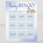 Baby shower blauw bingo gepersonaliseerde sjabloon briefhoofd (Voorkant)