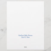 Baby shower blauw bingo gepersonaliseerde sjabloon briefhoofd (Achterkant)