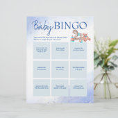 Baby shower blauw bingo gepersonaliseerde sjabloon briefhoofd (Staand voorkant)
