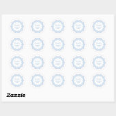 Baby Shower Blauw Bloem Blad Thank You Ronde Sticker (Vel)