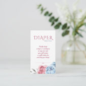 Baby shower Blauw Blush Roze ventilator Luierafbij Informatiekaartje (Staand voorkant)