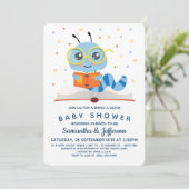Baby shower Blauw boekje Kaart (Staand voorkant)