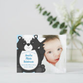 Baby shower blauw briefkaart (Staand voorkant)