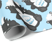 Baby shower blauw cadeaupapier (Rol Hoek)