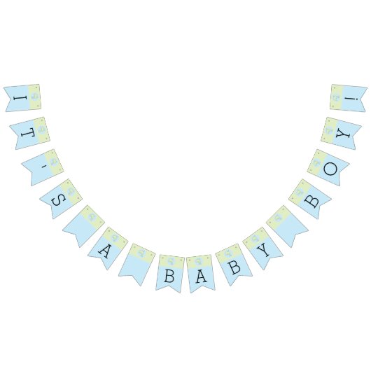 Baby shower Blauw/Dolfijn, Swallowtail Banner (Alle)