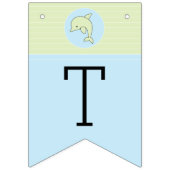 Baby shower Blauw/Dolfijn, Swallowtail Banner (Tweede vlag)