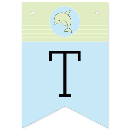 Baby shower Blauw/Dolfijn, Swallowtail Banner (Tweede vlag)