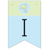 Baby shower Blauw/Dolfijn, Swallowtail Banner (Eerste vlag)