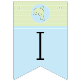 Baby shower Blauw/Dolfijn, Swallowtail Banner