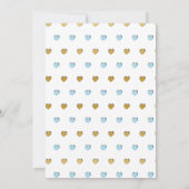 Baby shower Blauw en Goud Meisje Tweeling Uitnodig Kaart (Achterkant)