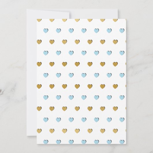 Baby shower Blauw en Goud Meisje Tweeling Uitnodig Kaart (Achterkant)