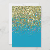 Baby shower Blauw en goudglitter Sprinkle uitnodig Kaart (Achterkant)