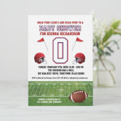 Baby shower Blauw en rood Football Kaart (Staand voorkant)