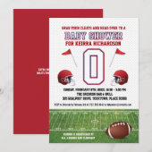 Baby shower Blauw en rood Football Kaart (Voorkant / Achterkant)