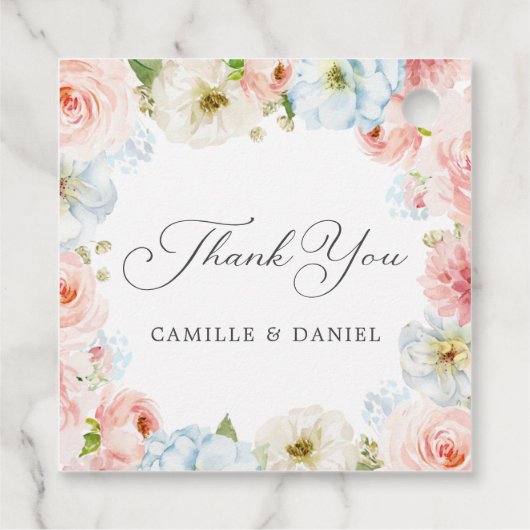 Baby shower blauw en roze onthullen Hartelijk dank Bedankjes Labels (Achterkant)