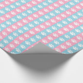 baby shower - Blauw en roze - Paw Print Thema Cadeaupapier (Hoek)
