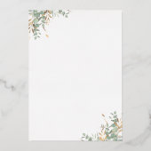 Baby shower blauw en zilver groen folie uitnodiging (Achterkant)