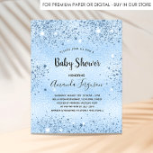 Baby shower blauw glitterstof