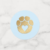 Baby shower Blauw Goud Olifant Confetti (Kleine voorkant)