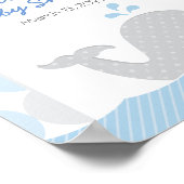 Baby shower Blauw grijs decor Welkom Poster (Hoek)