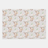 Baby shower Blauw groene aap wolken Inpakpapier Vel (Voorkant 2)