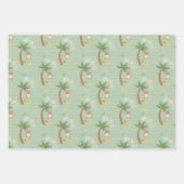 Baby shower Blauw groene aap wolken Inpakpapier Vel (Voorkant 2)