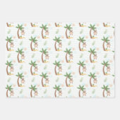 Baby shower Blauw groene aap wolken Inpakpapier Vel (Voorkant)