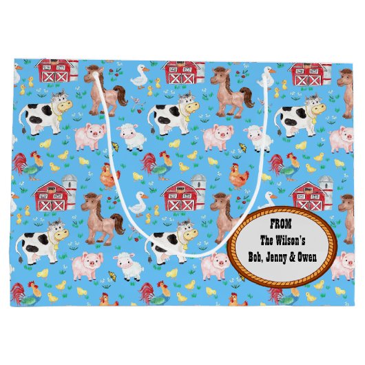 Baby shower blauw groot cadeauzakje (Achterkant)