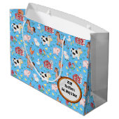 Baby shower blauw groot cadeauzakje (Achterkant Gekanteld)