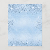 Baby shower blauw jongetje opent uitnodiging voor flyer (Achterkant)