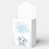 Baby shower blauw jongetje wit schattig olifant bedankdoosjes (Geopend)