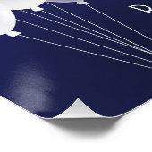 Baby shower blauw jongetje witte ballonnen perfect poster (Hoek)