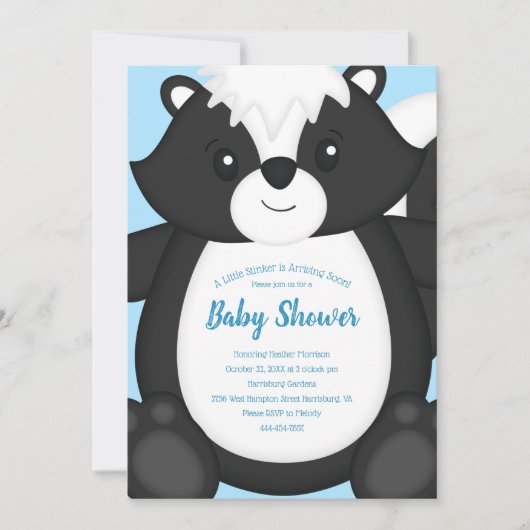 Baby shower blauw kaart (Voorkant)