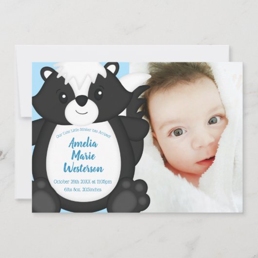 Baby shower blauw kaart (Voorkant)